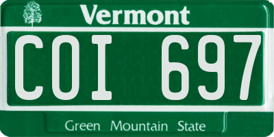 VT license plate COI697