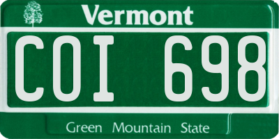 VT license plate COI698