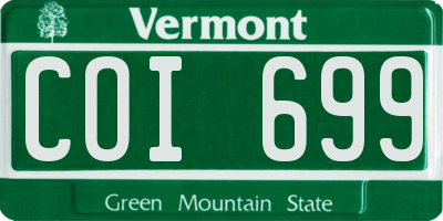 VT license plate COI699