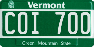 VT license plate COI700