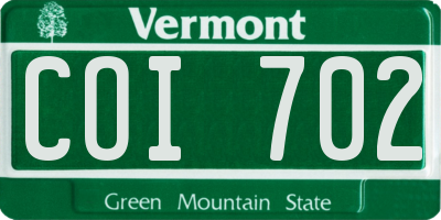 VT license plate COI702