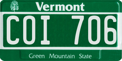 VT license plate COI706