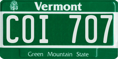 VT license plate COI707