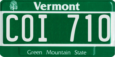 VT license plate COI710