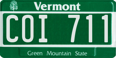 VT license plate COI711