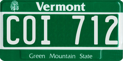VT license plate COI712