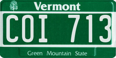 VT license plate COI713