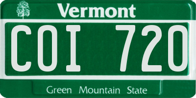 VT license plate COI720