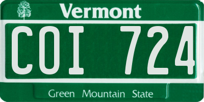VT license plate COI724