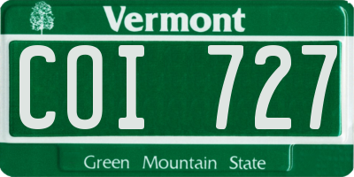 VT license plate COI727