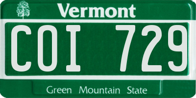 VT license plate COI729
