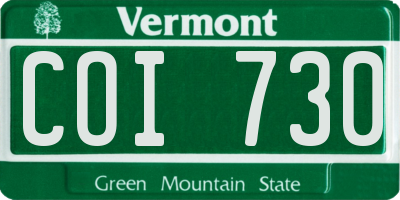 VT license plate COI730