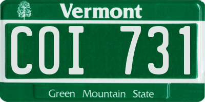 VT license plate COI731