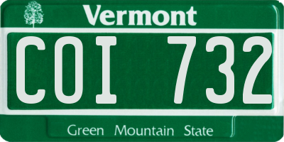 VT license plate COI732