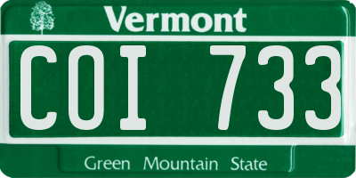 VT license plate COI733