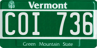 VT license plate COI736