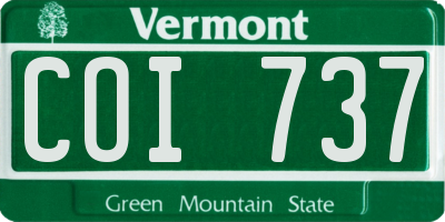 VT license plate COI737