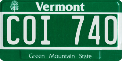 VT license plate COI740