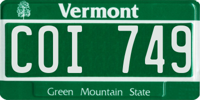 VT license plate COI749