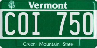 VT license plate COI750