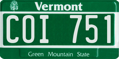 VT license plate COI751