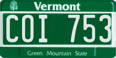 VT license plate COI753
