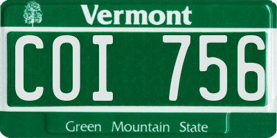 VT license plate COI756