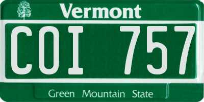 VT license plate COI757