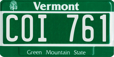 VT license plate COI761