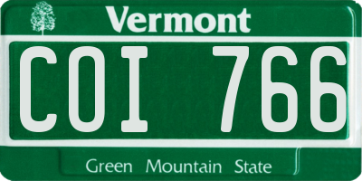 VT license plate COI766