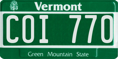 VT license plate COI770