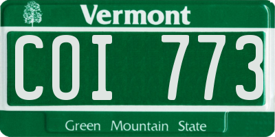 VT license plate COI773