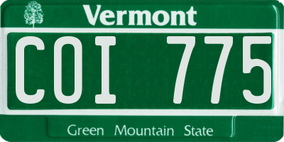 VT license plate COI775