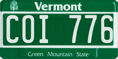 VT license plate COI776