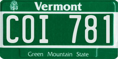 VT license plate COI781