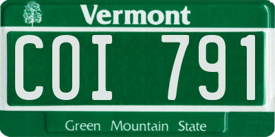 VT license plate COI791