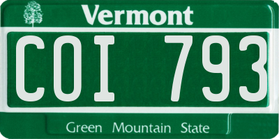 VT license plate COI793