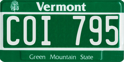 VT license plate COI795