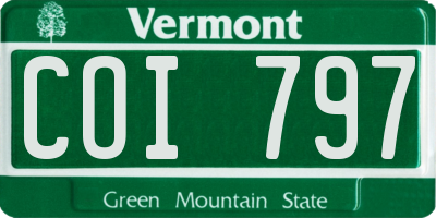 VT license plate COI797