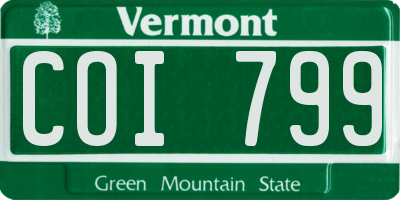 VT license plate COI799