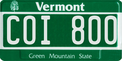VT license plate COI800