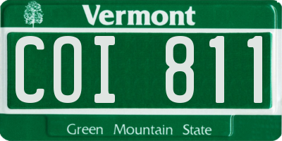 VT license plate COI811