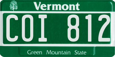 VT license plate COI812