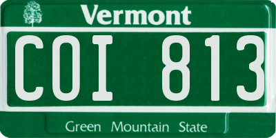 VT license plate COI813