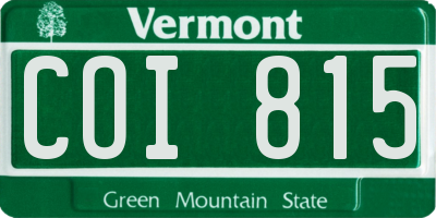 VT license plate COI815