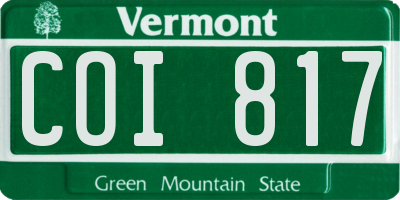 VT license plate COI817