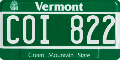 VT license plate COI822