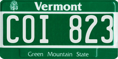 VT license plate COI823