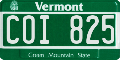 VT license plate COI825