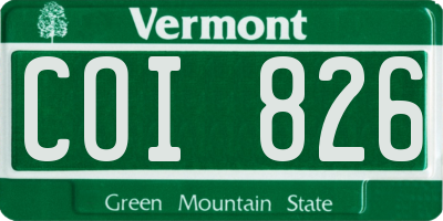VT license plate COI826